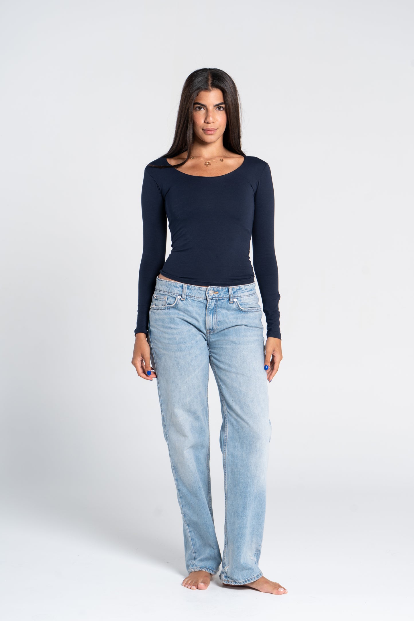COTTON WIDE NECK LONG SLEEVE