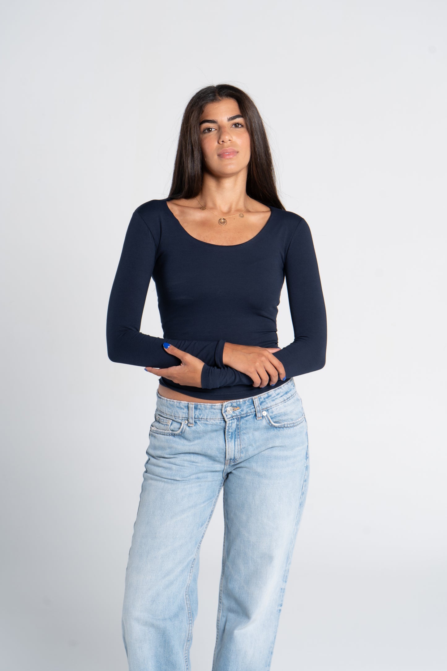 COTTON WIDE NECK LONG SLEEVE
