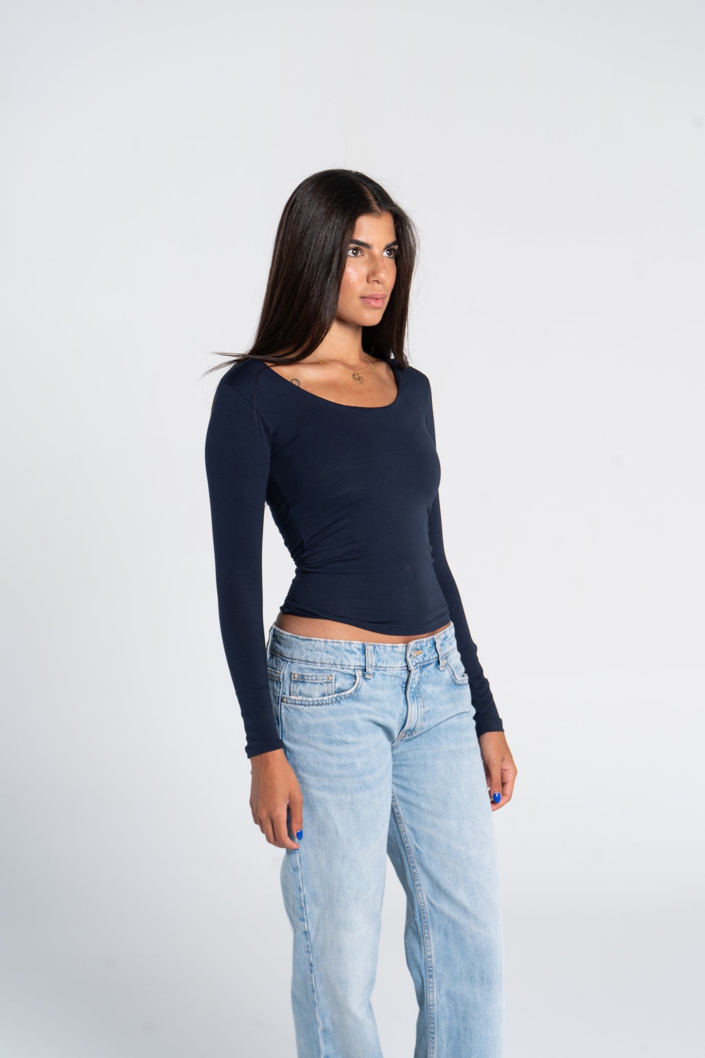 COTTON WIDE NECK LONG SLEEVE