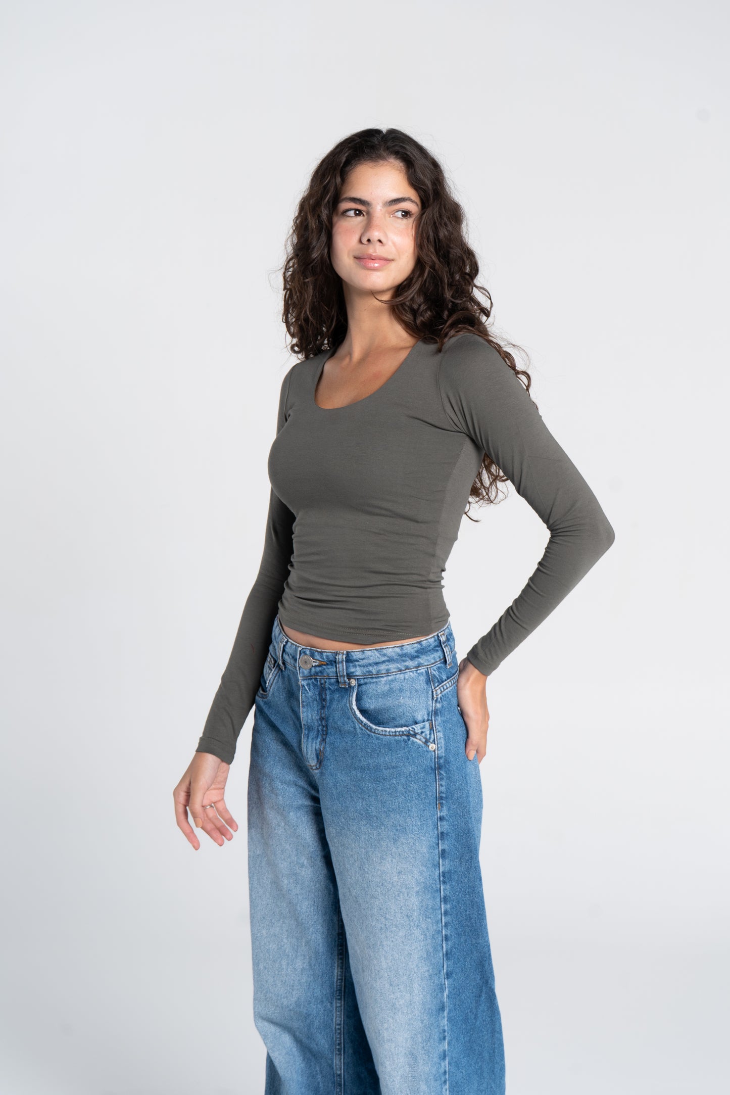 COTTON WIDE NECK LONG SLEEVE