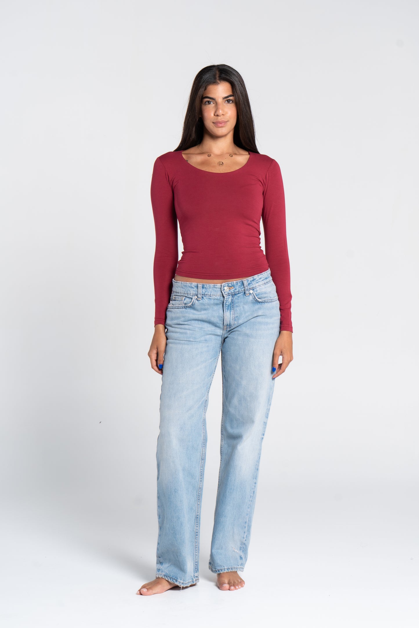 COTTON WIDE NECK LONG SLEEVE
