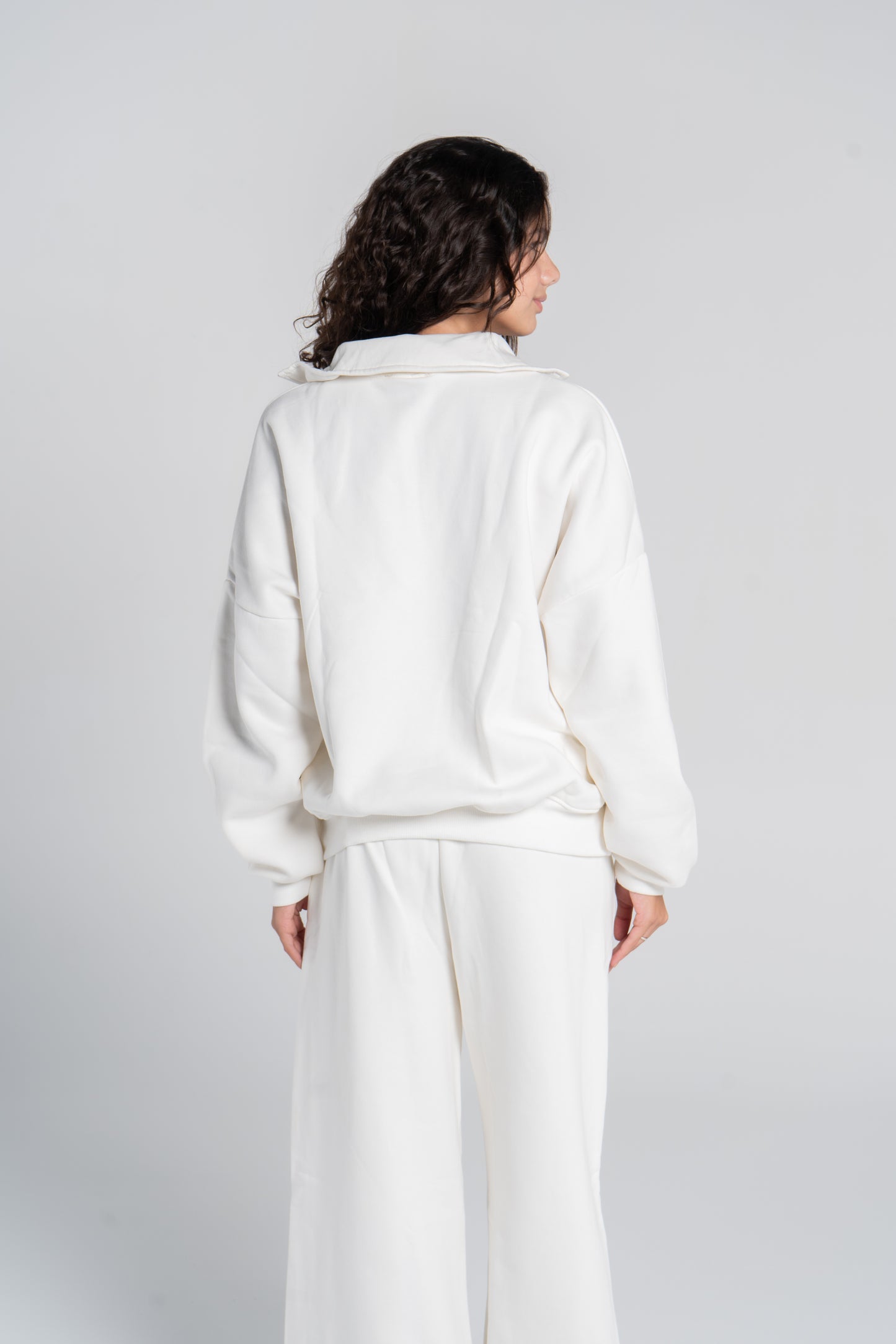 HIGH NECK ZIPPER SWEAT SHIRT