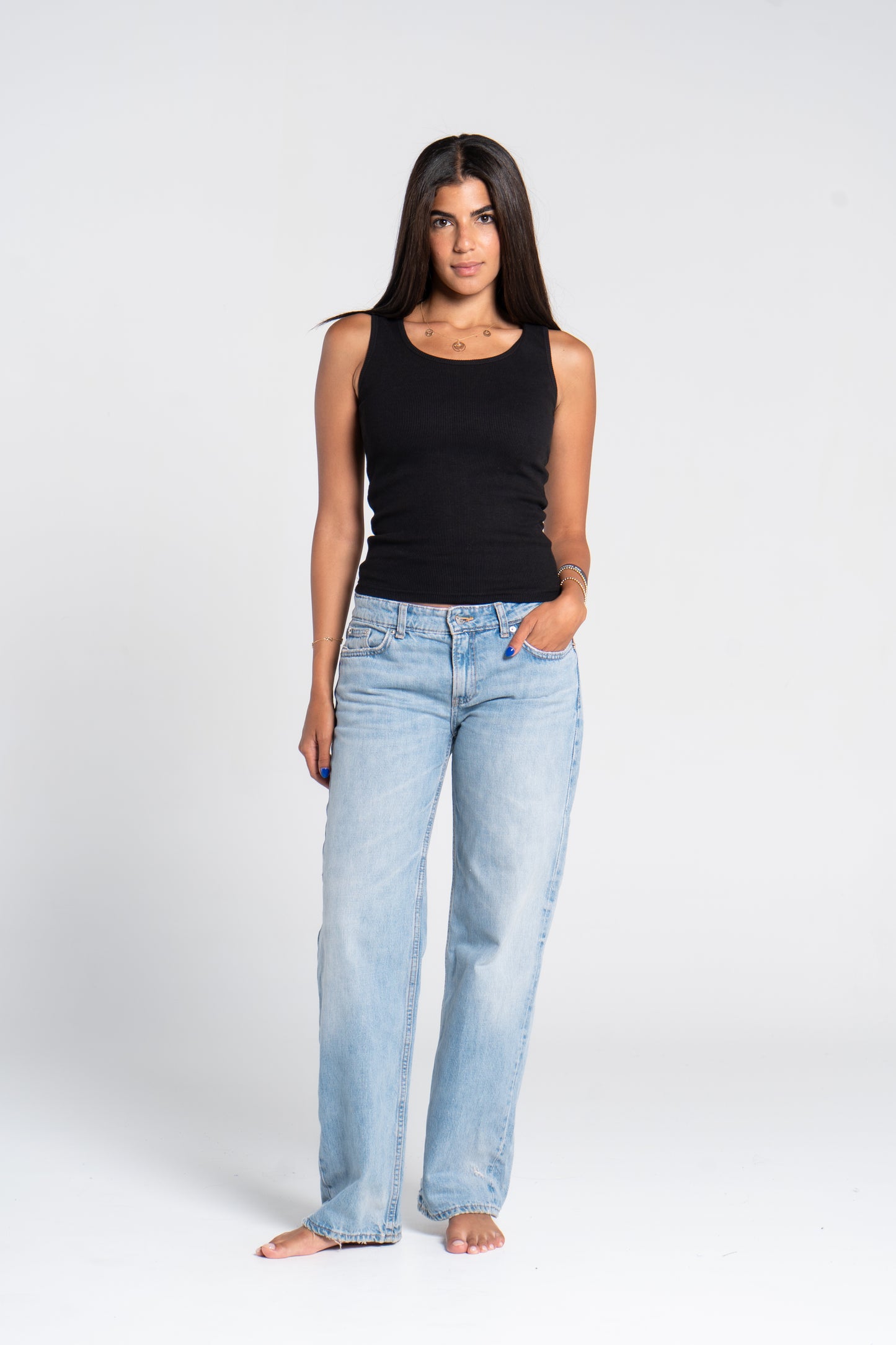 RIBBED WIDE NECK TANK TOP