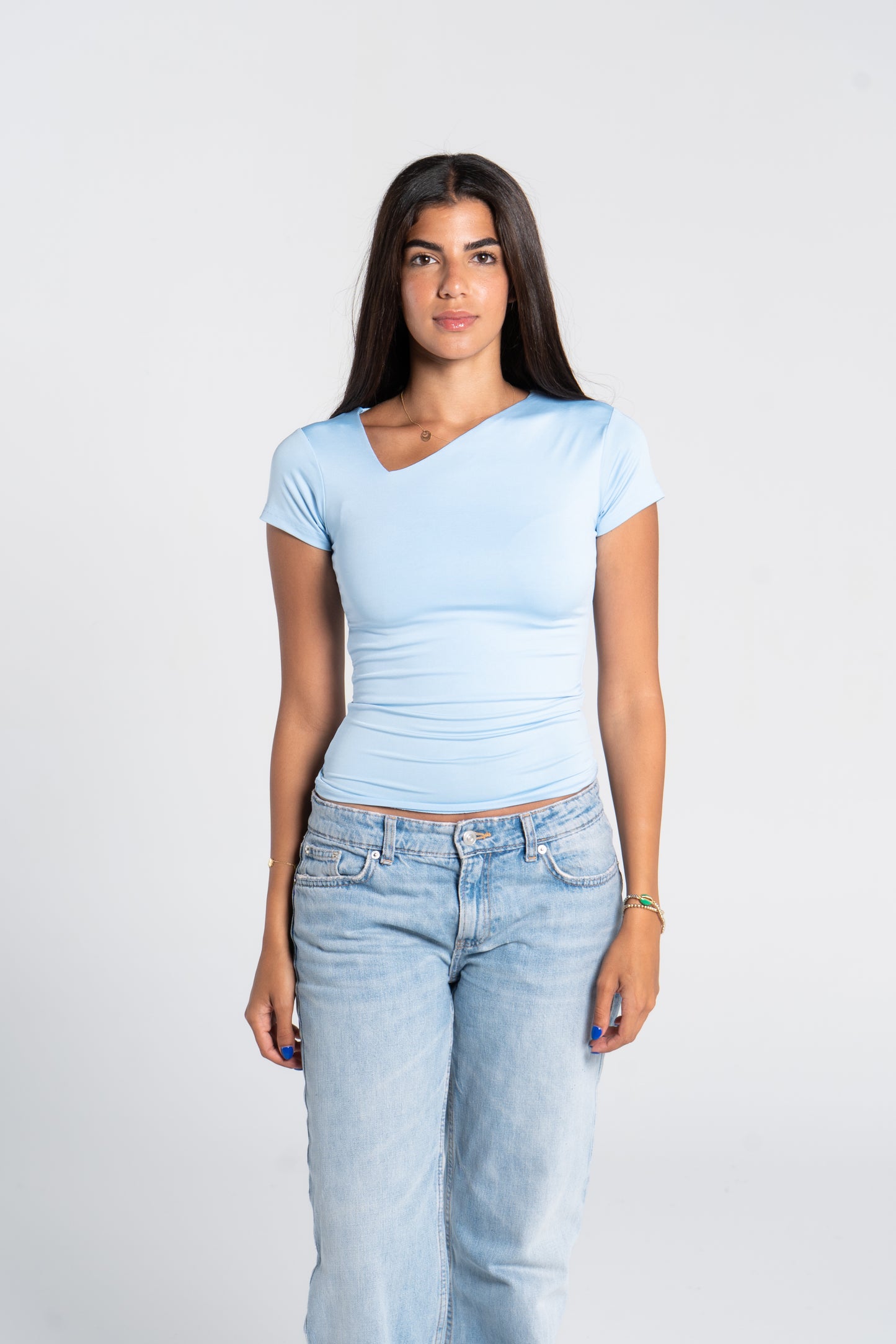 ASYMMETRICAL V NECK TOP