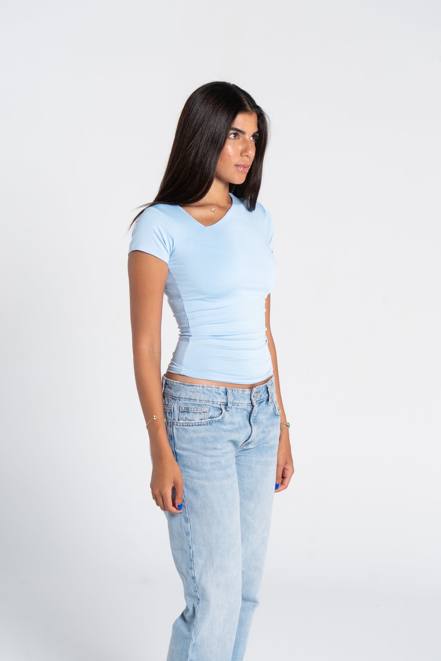 ASYMMETRICAL V NECK TOP