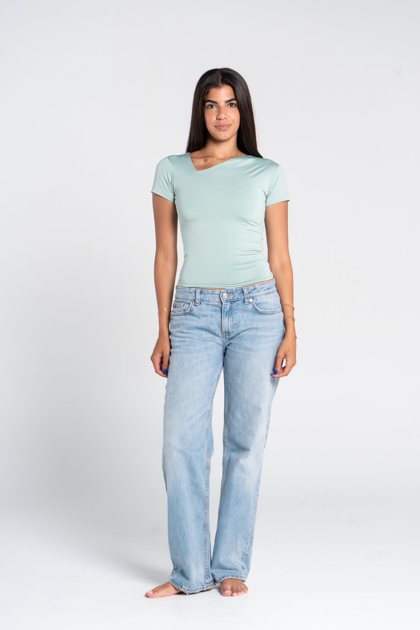 ASYMMETRICAL V NECK TOP
