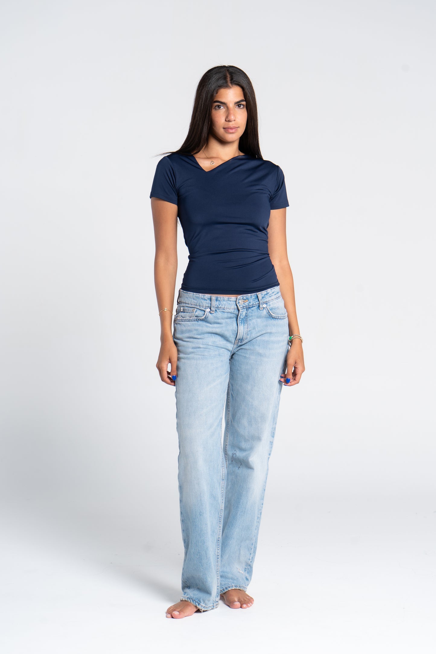 ASYMMETRICAL V NECK TOP