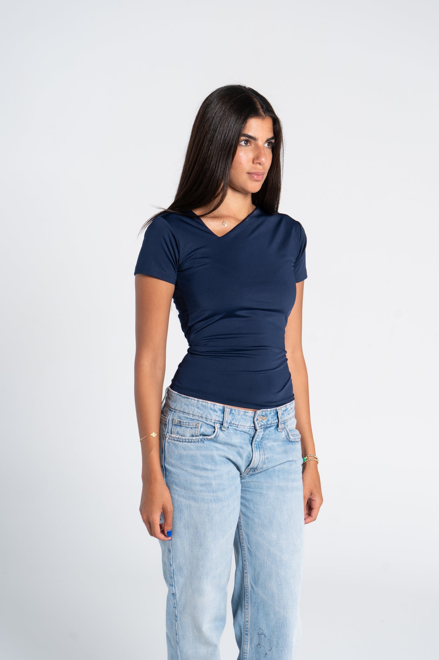 ASYMMETRICAL V NECK TOP
