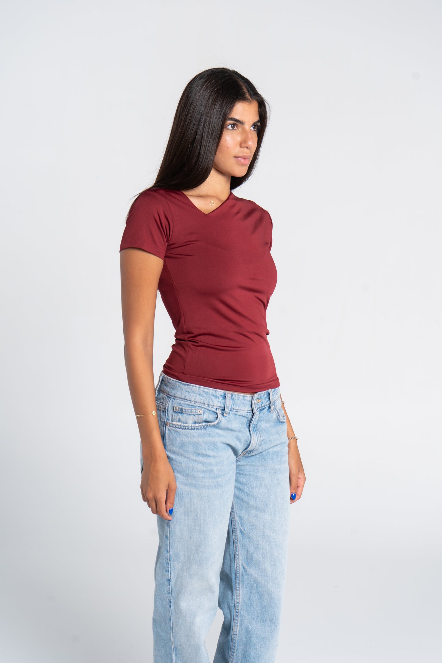 ASYMMETRICAL V NECK TOP