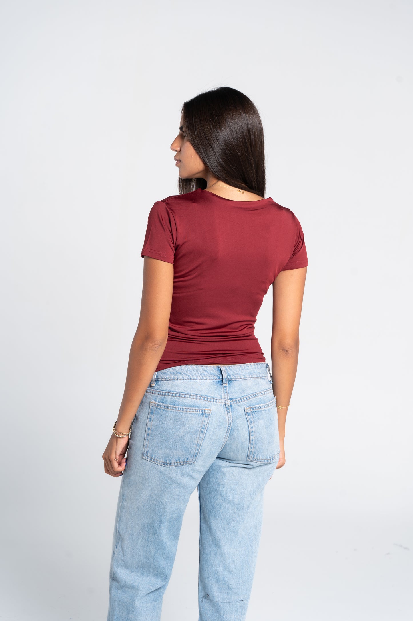 ASYMMETRICAL V NECK TOP