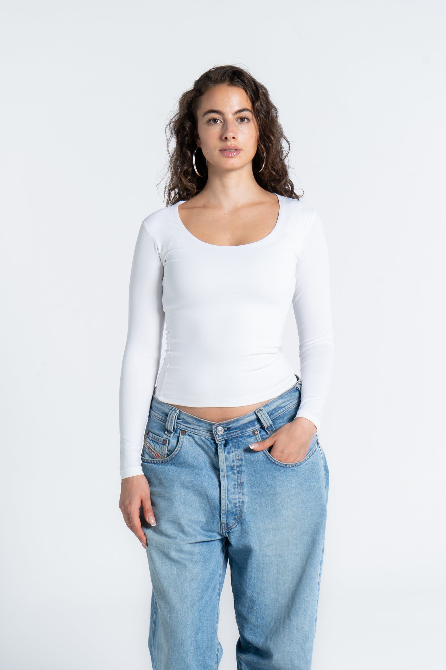 COTTON WIDE NECK LONG SLEEVE