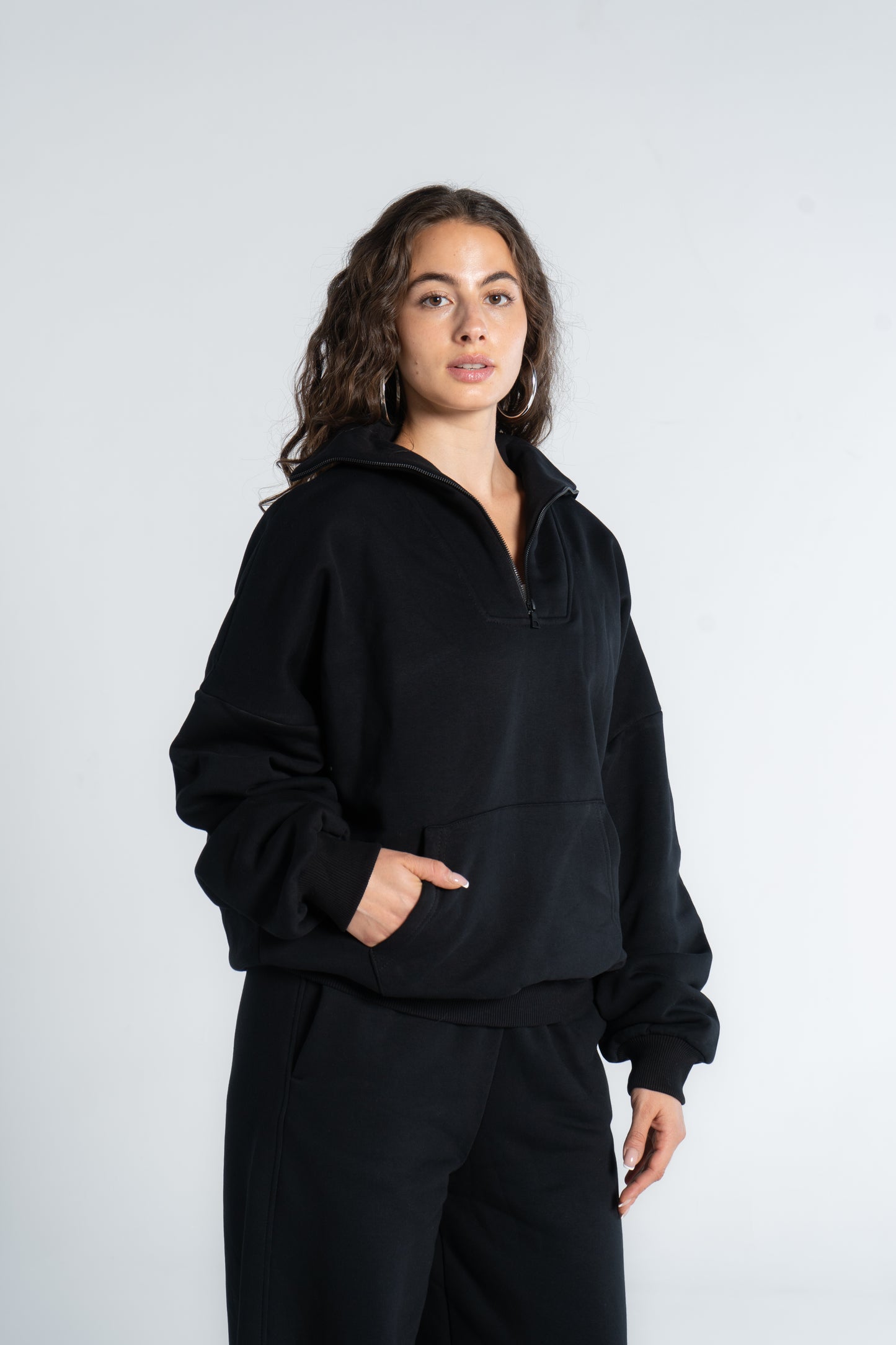 (EXTRA) HIGH NECK ZIPPER  SWEAT SHIRT