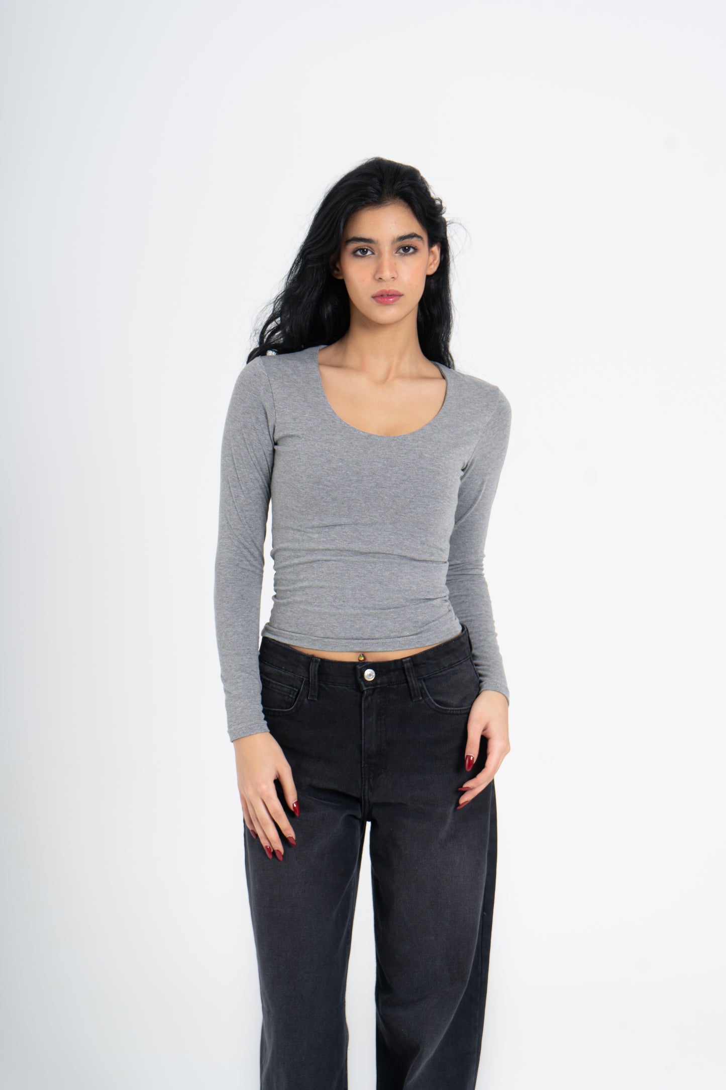 COTTON WIDE NECK LONG SLEEVE