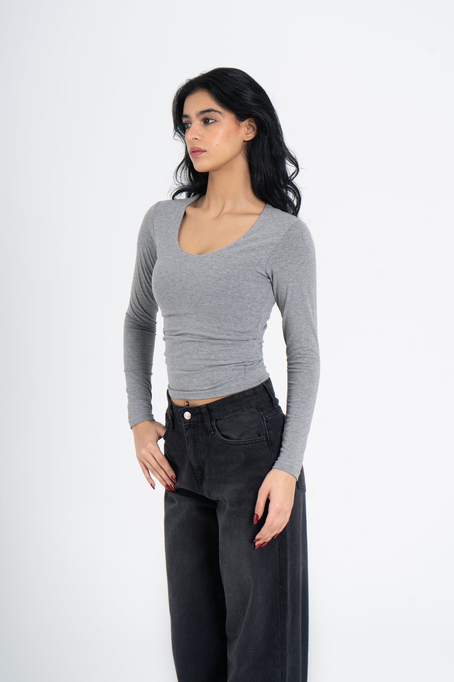 COTTON WIDE NECK LONG SLEEVE