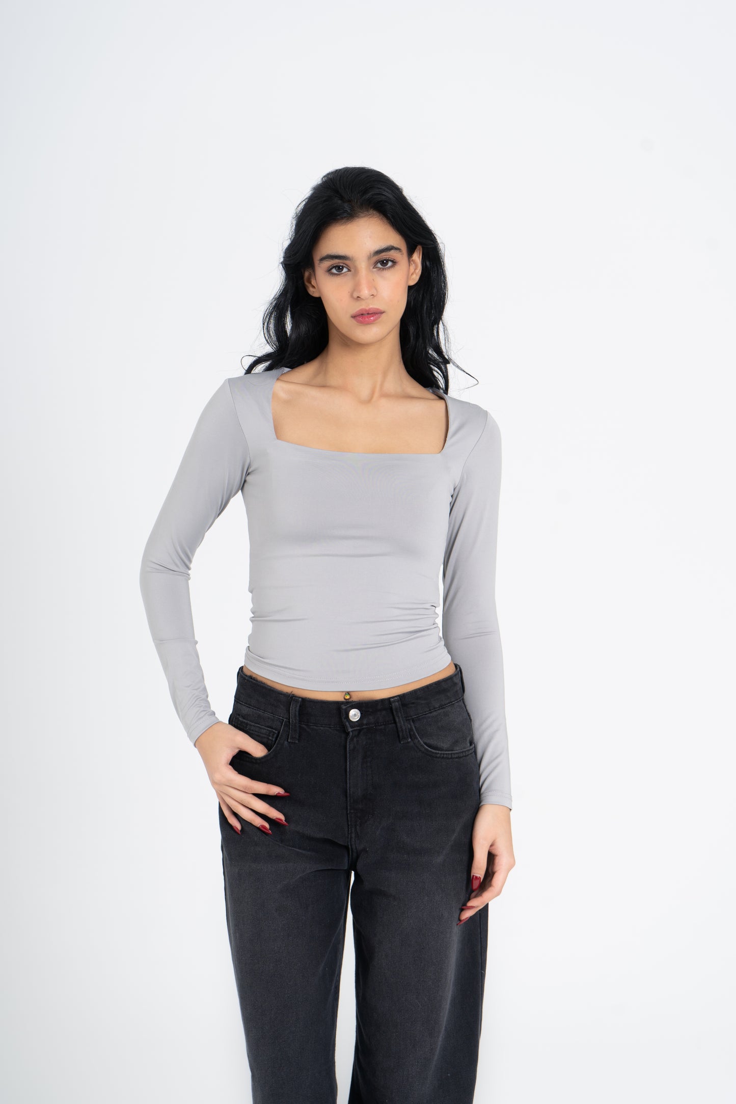 SQUARE NECK LONG SLEEVE