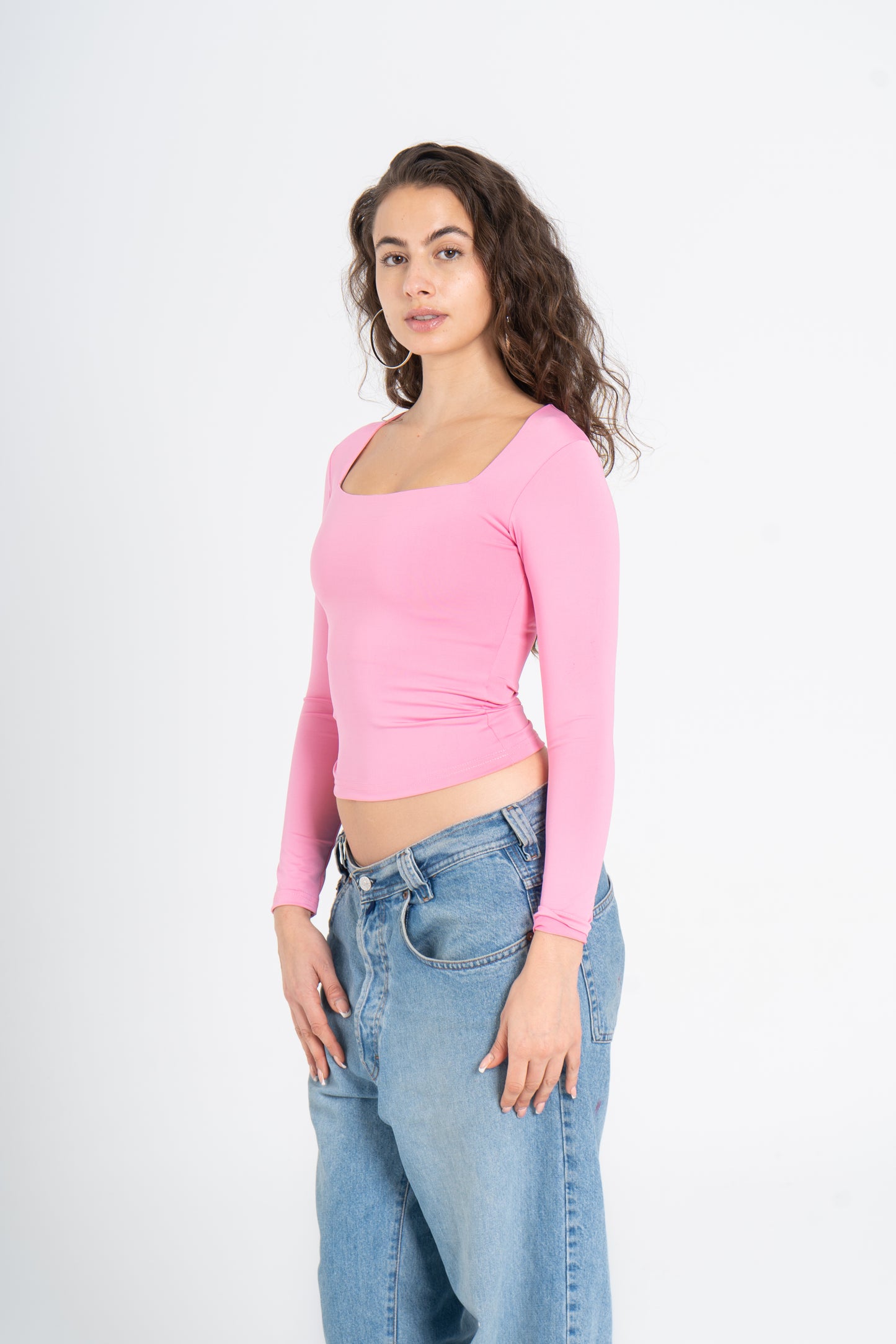 SQUARE NECK LONG SLEEVE