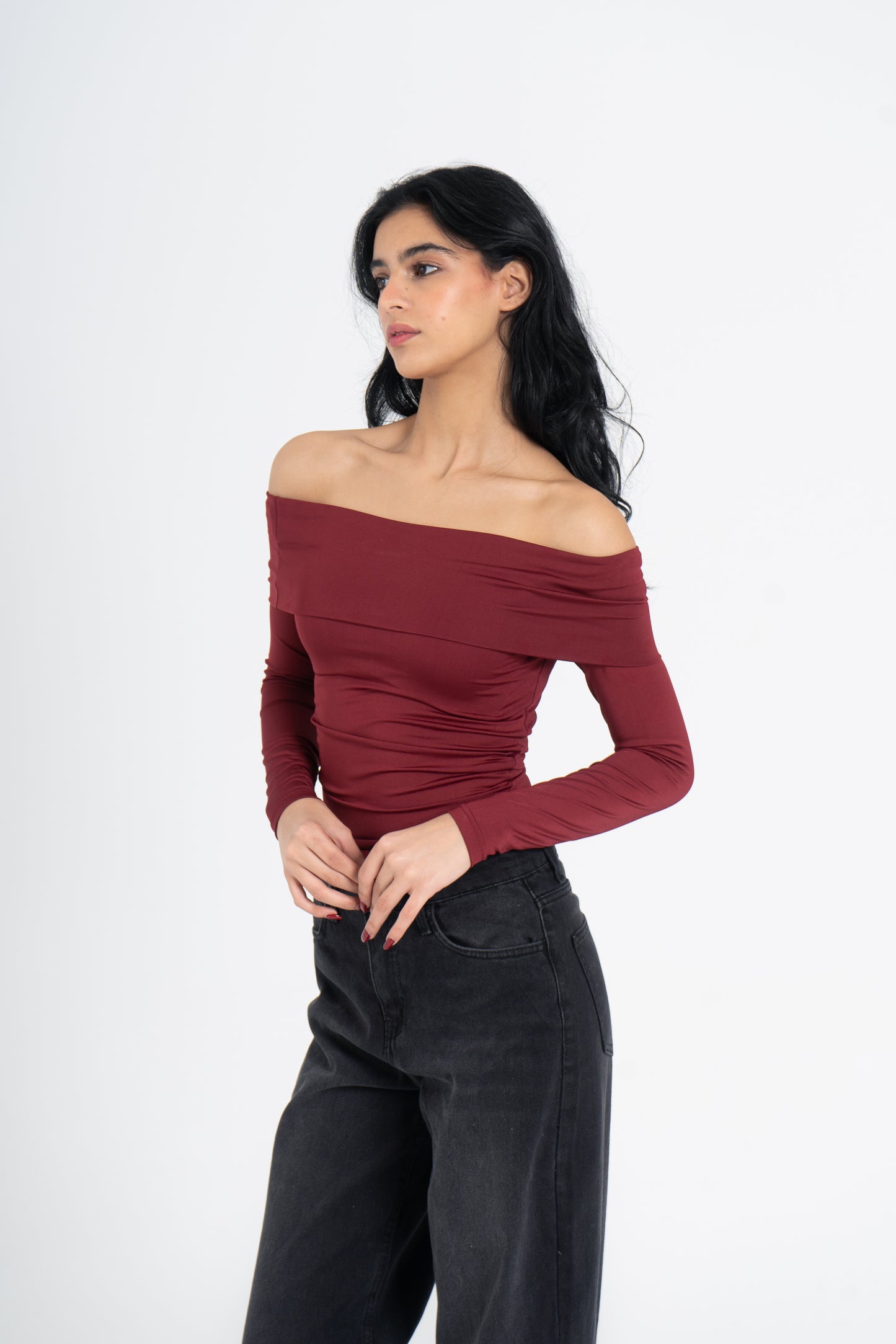 OFF SHOULDER LONG SLEEVE