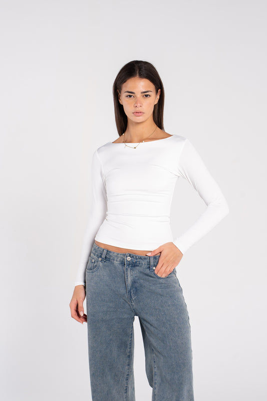 WIDE SHOULDER LONG SLEEVE TOP