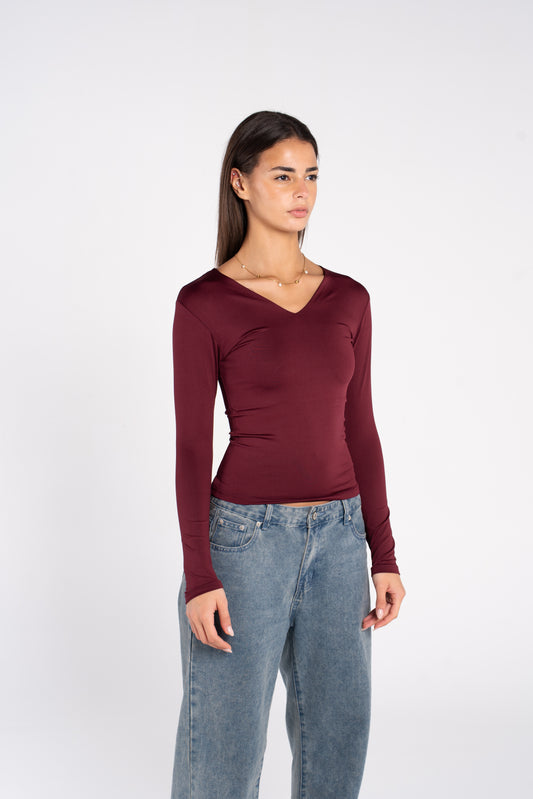 V NECK LONG SLEEVE