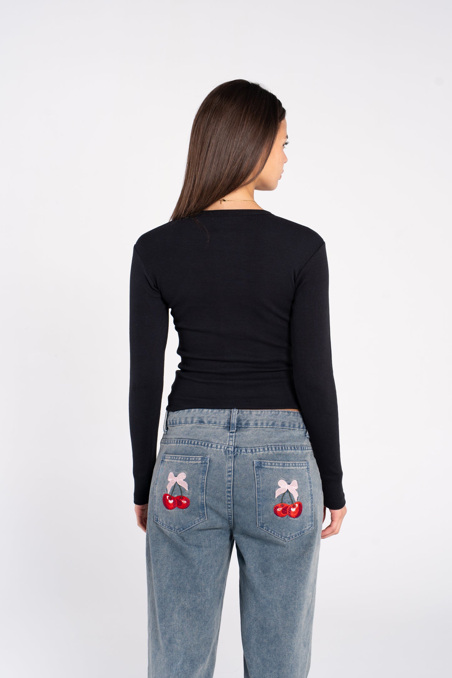 RIBBED ZIPPER LONG SLEEVE