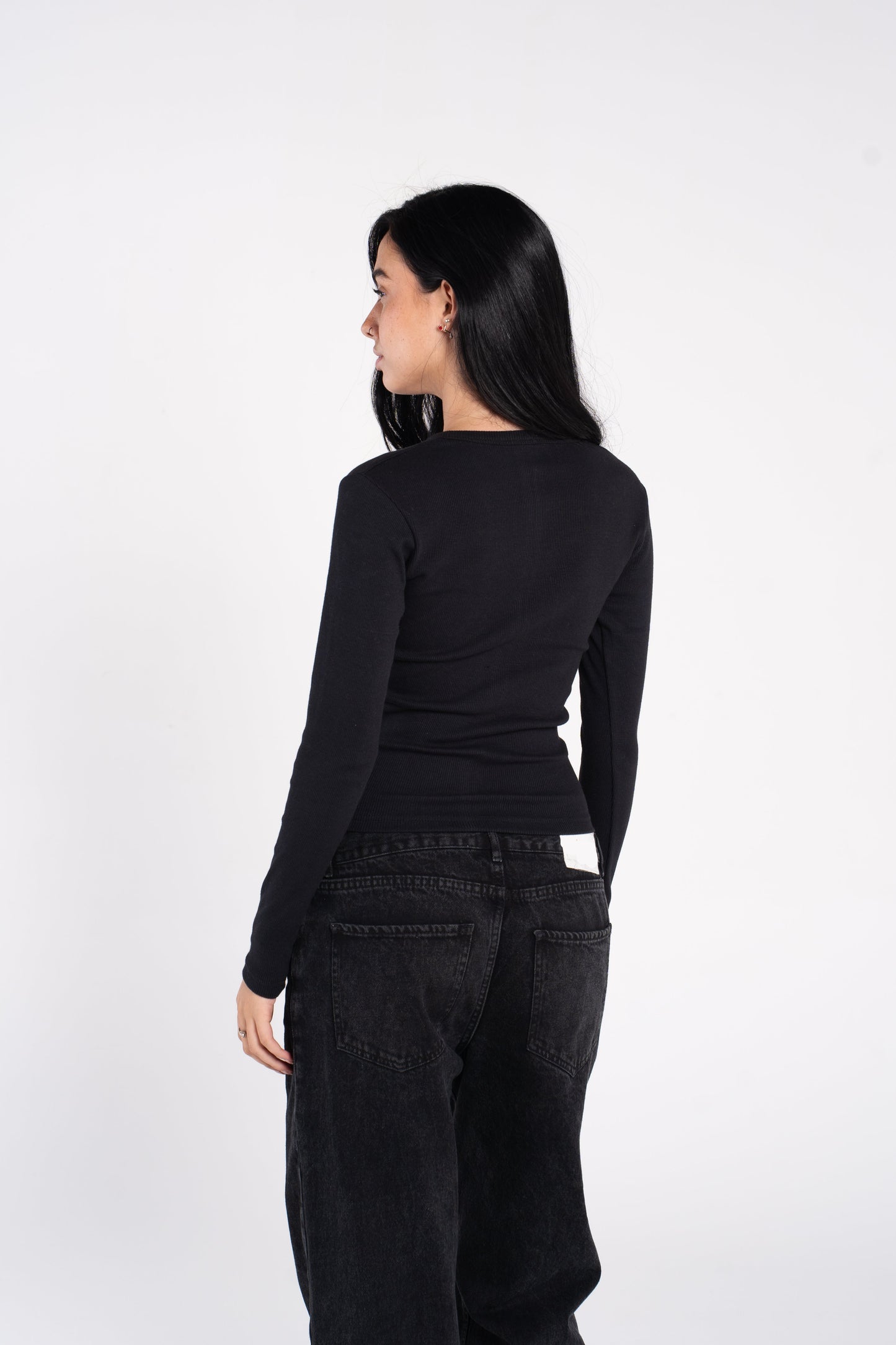 RIBBED FULL ZIPPER LONG SLEEVE