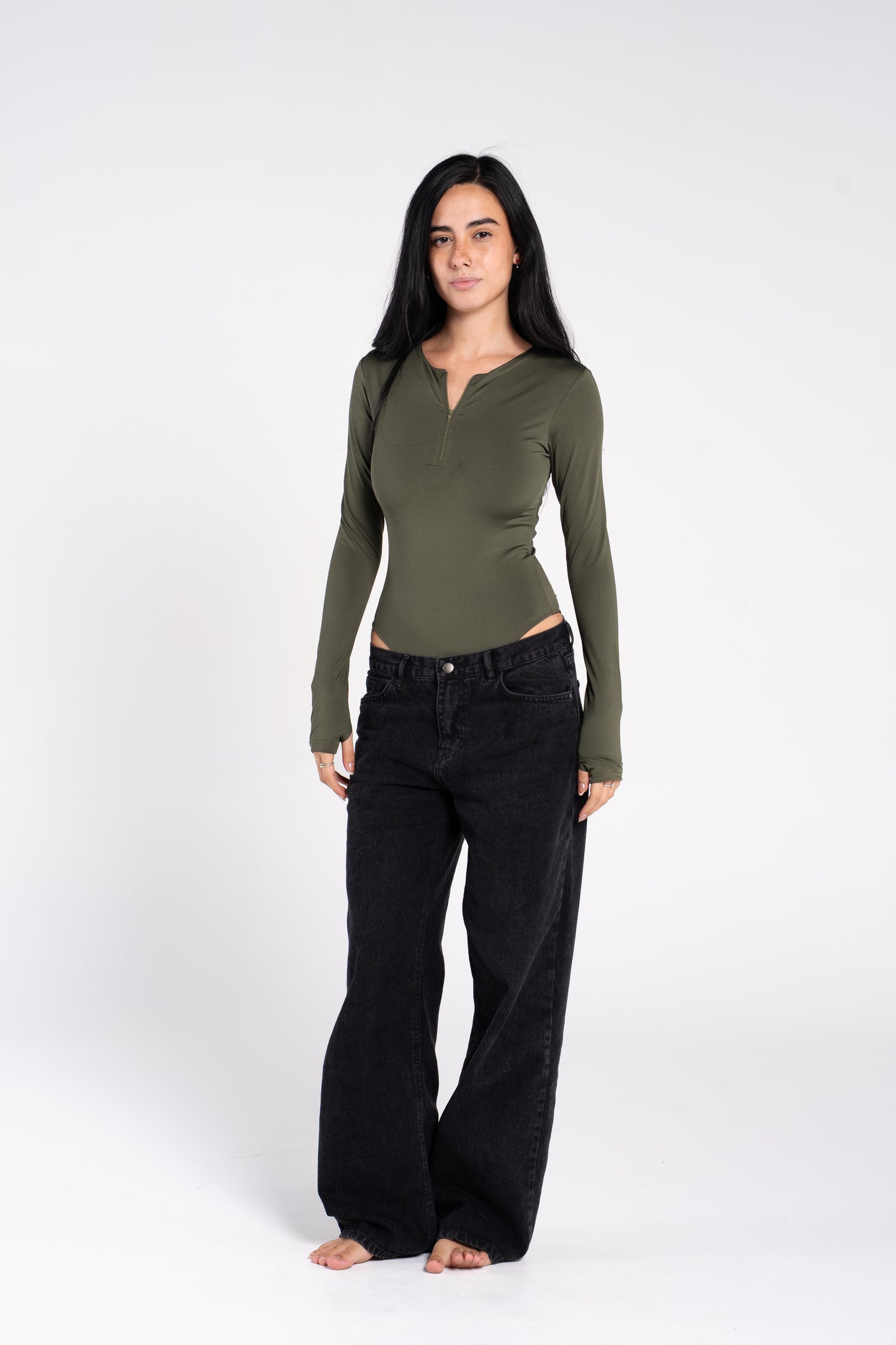ZIPPER LONG SLEEVE BODYSUIT