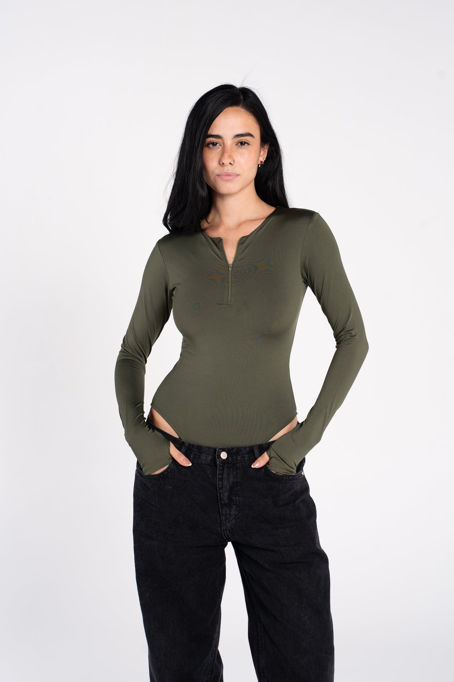 ZIPPER LONG SLEEVE BODYSUIT