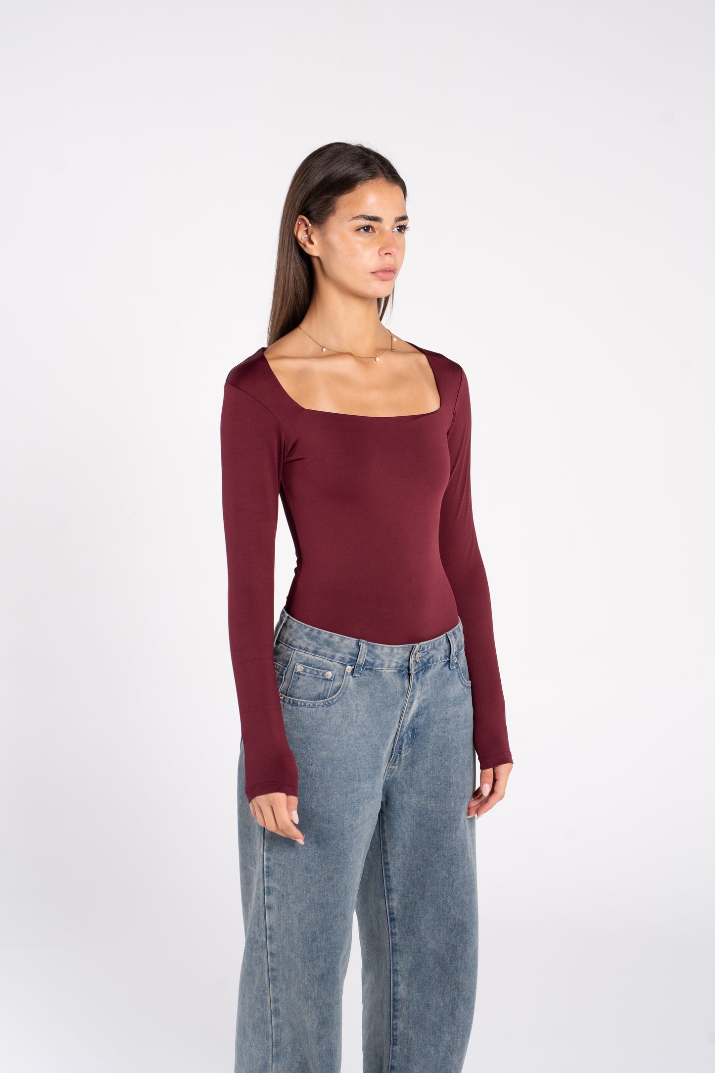 SQUARE NECK LONG SLEEVE