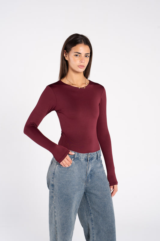 ROUND NECK LONG SLEEVE BODYSUIT