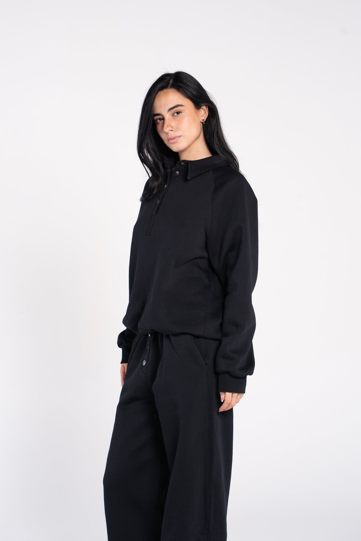 V POLO BUTTONS SWEAT SHIRT