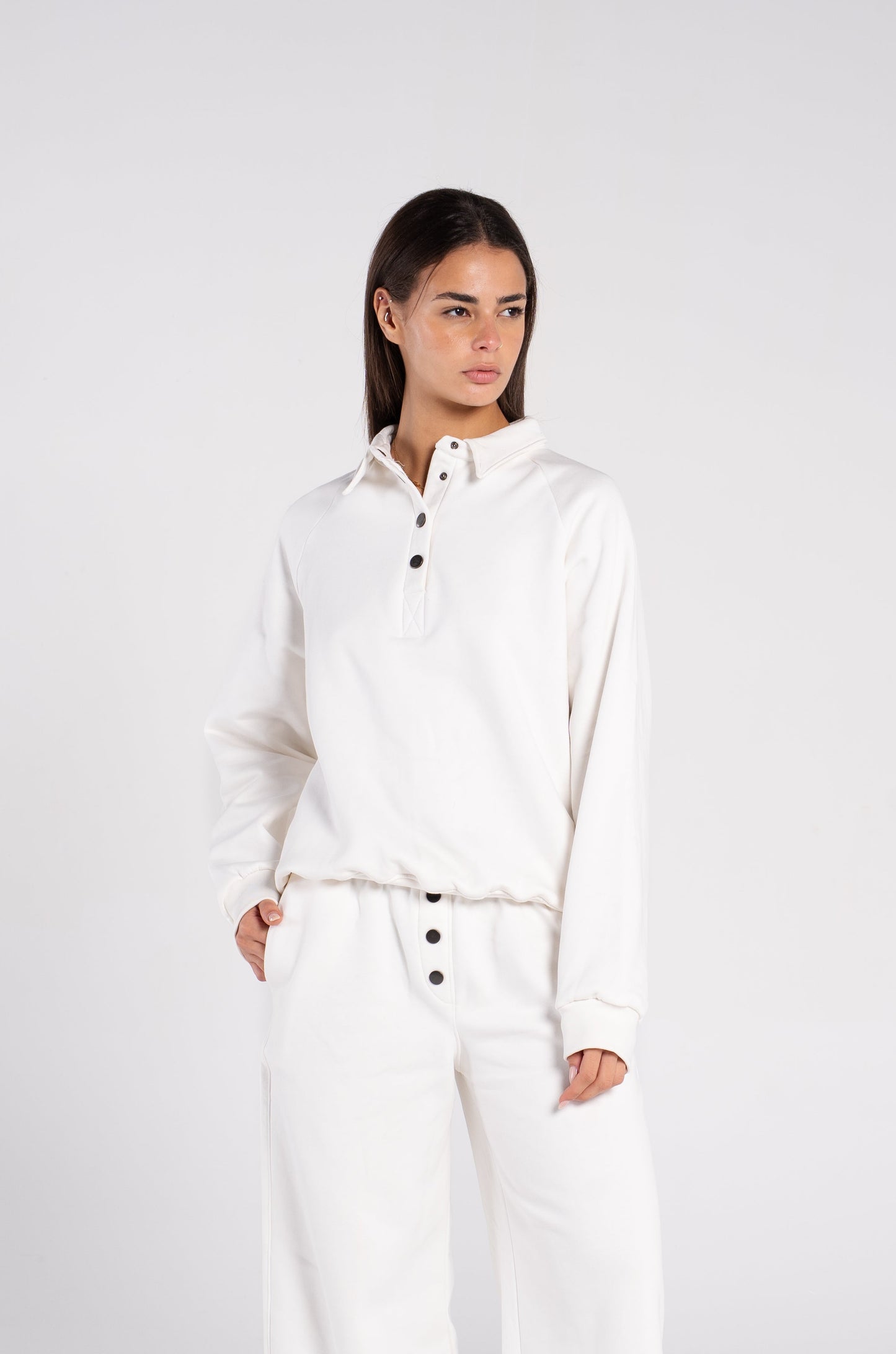 V POLO BUTTONS SWEAT SHIRT