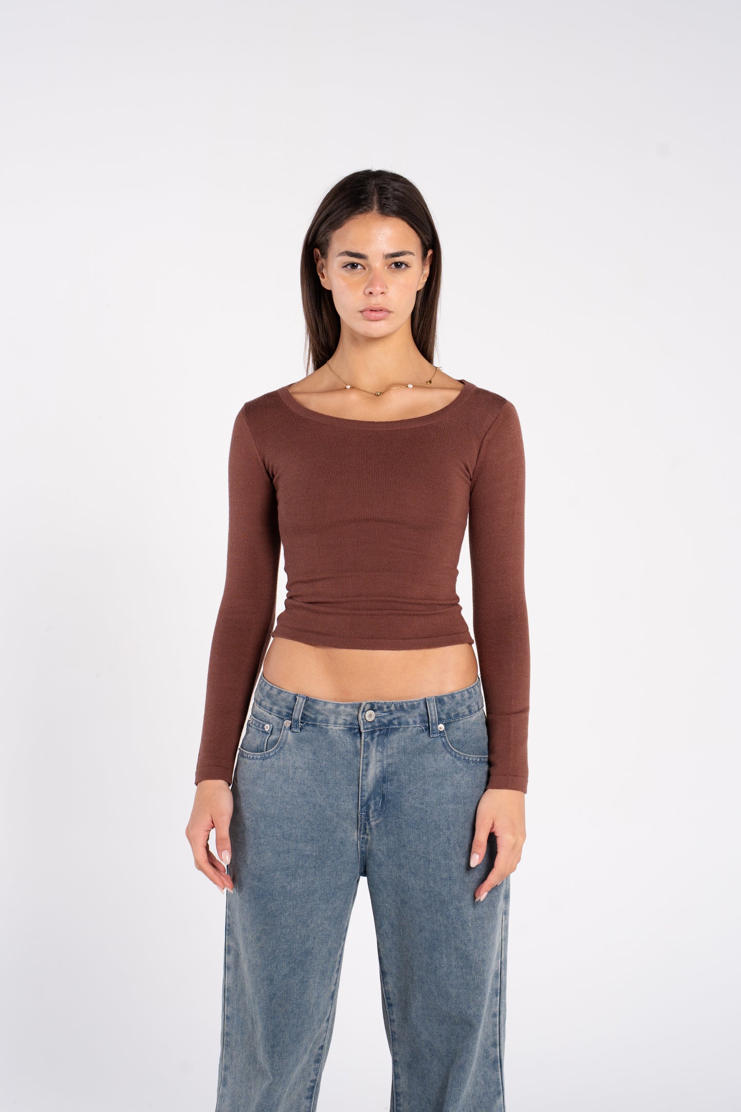 KNIT WIDE NECK LONG SLEEVE