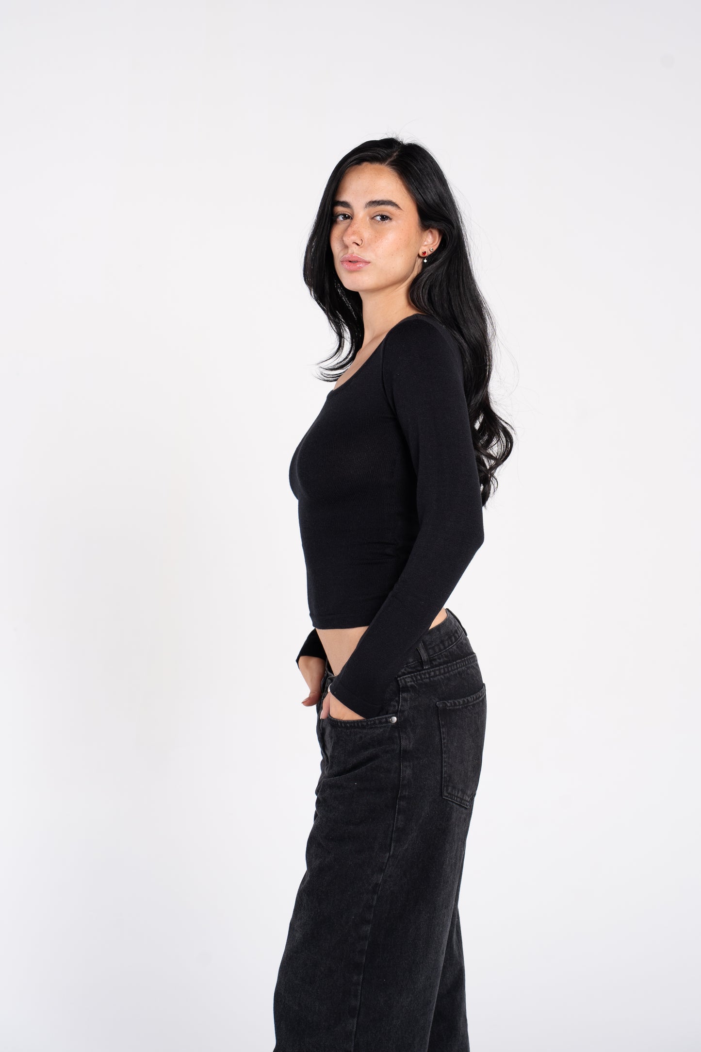 KNIT WIDE NECK LONG SLEEVE