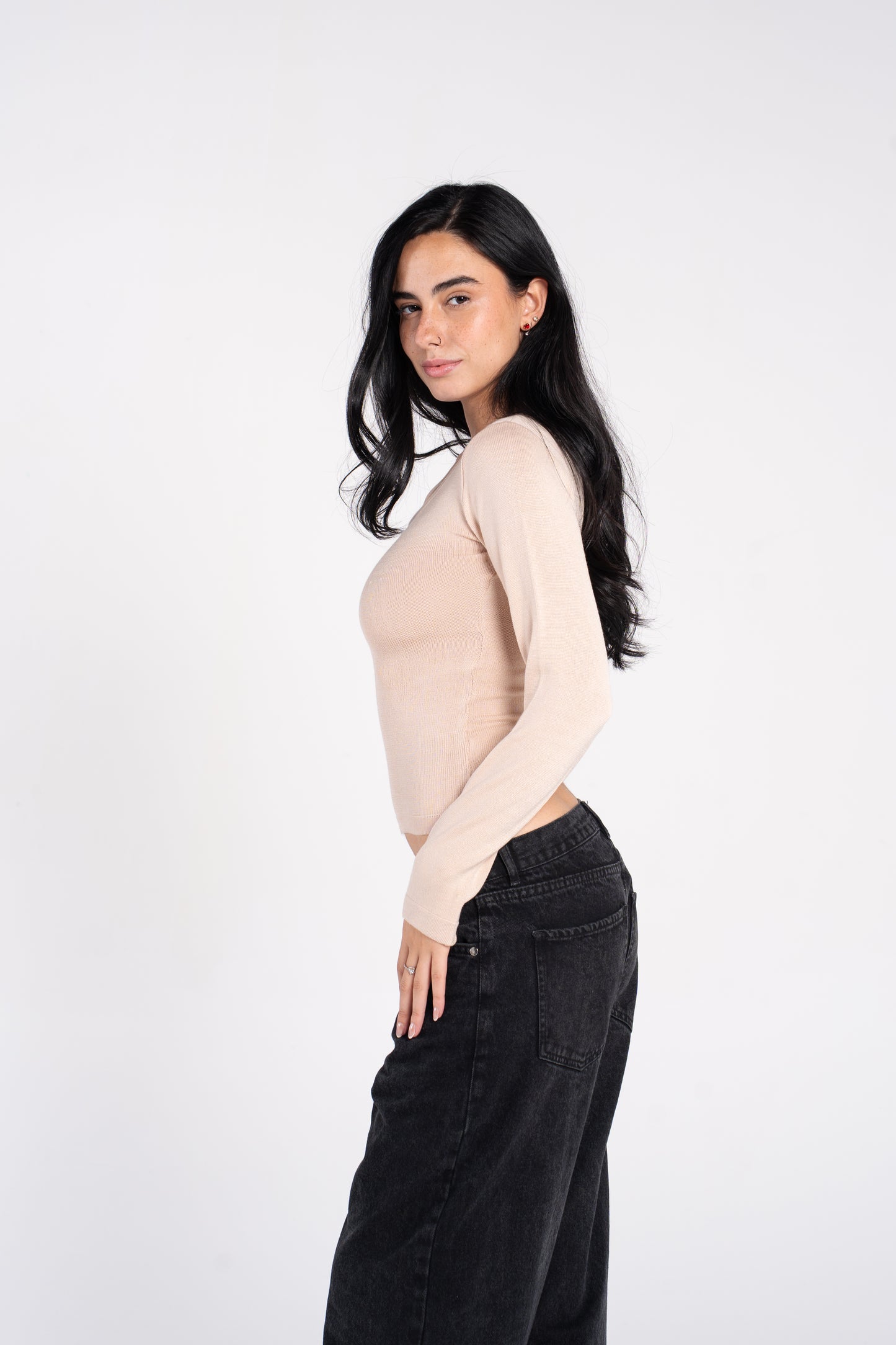 KNIT WIDE NECK LONG SLEEVE