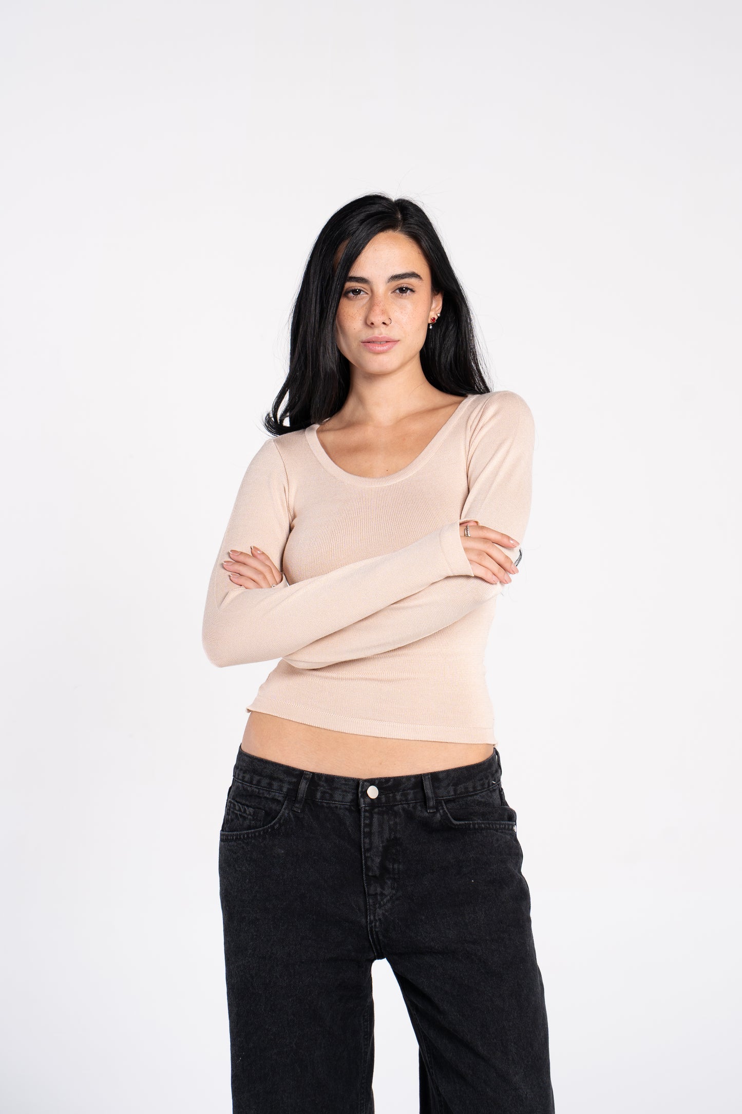 KNIT WIDE NECK LONG SLEEVE