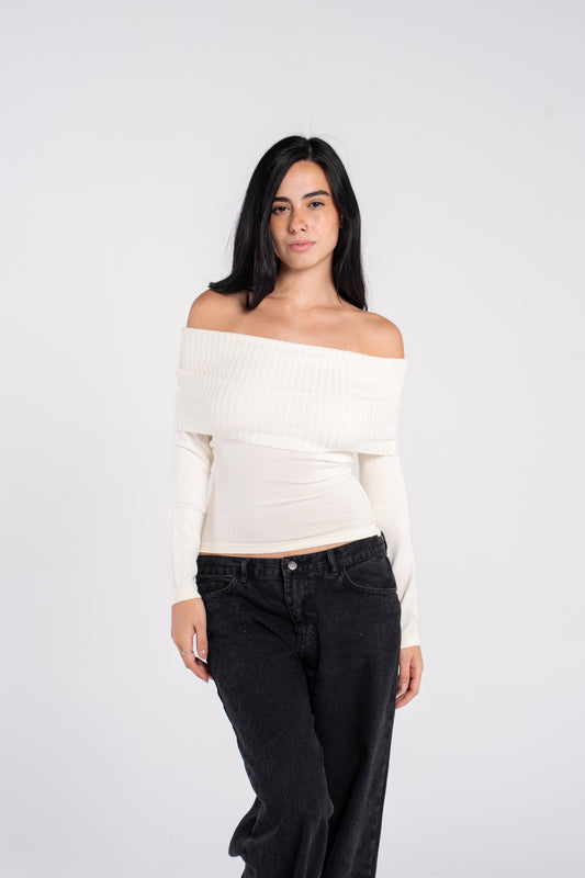 KNIT OFF SHOULDER LONG SLEEVE