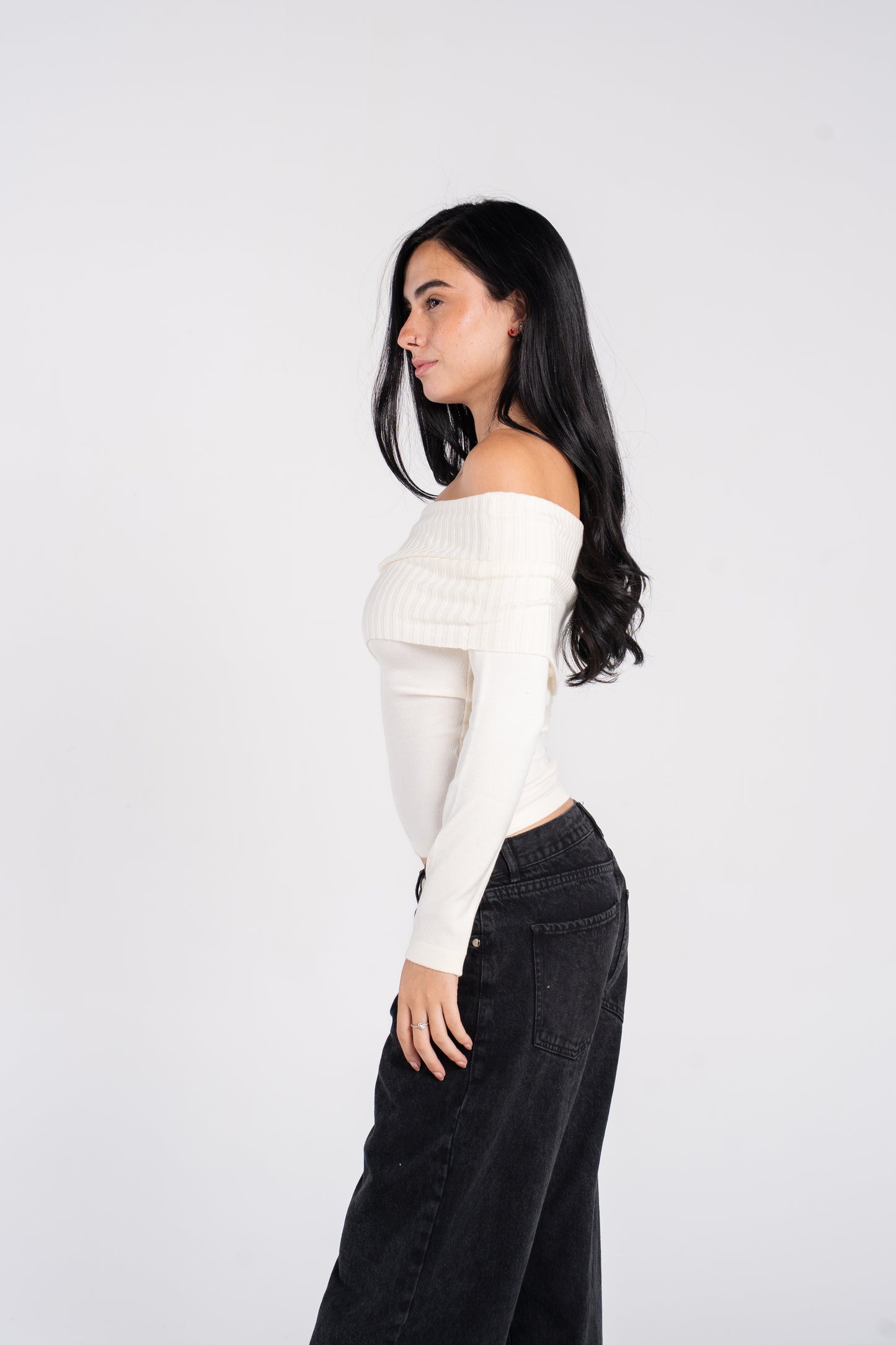 KNIT OFF SHOULDER LONG SLEEVE