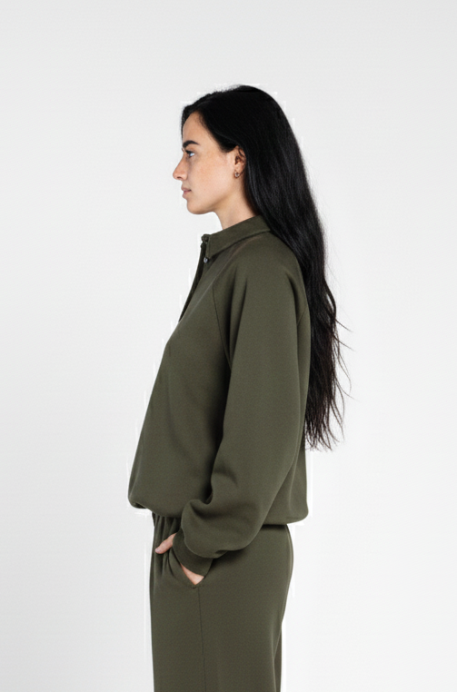 V POLO BUTTONS SWEAT SHIRT