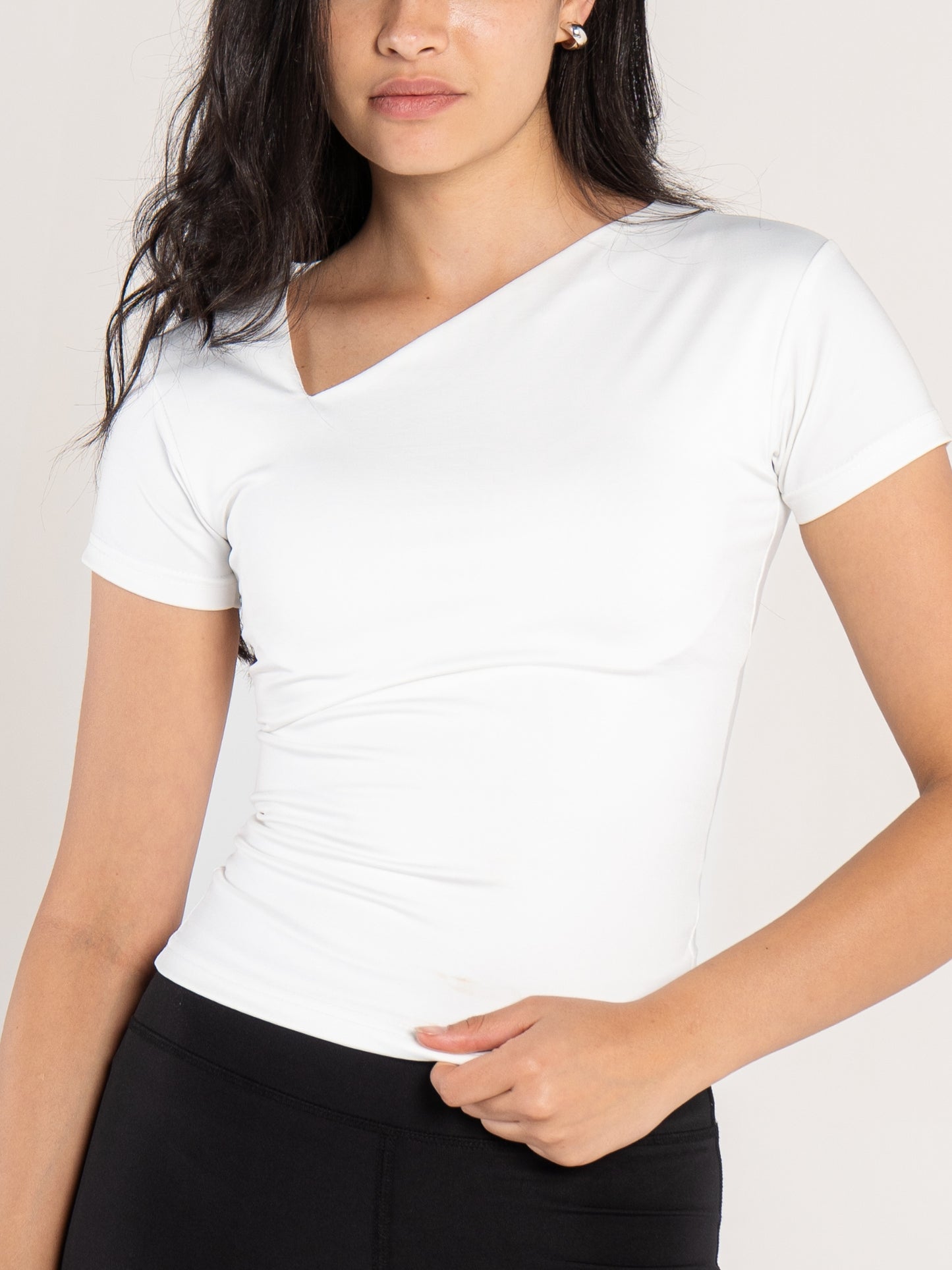 ASYMMETRICAL V NECK TOP