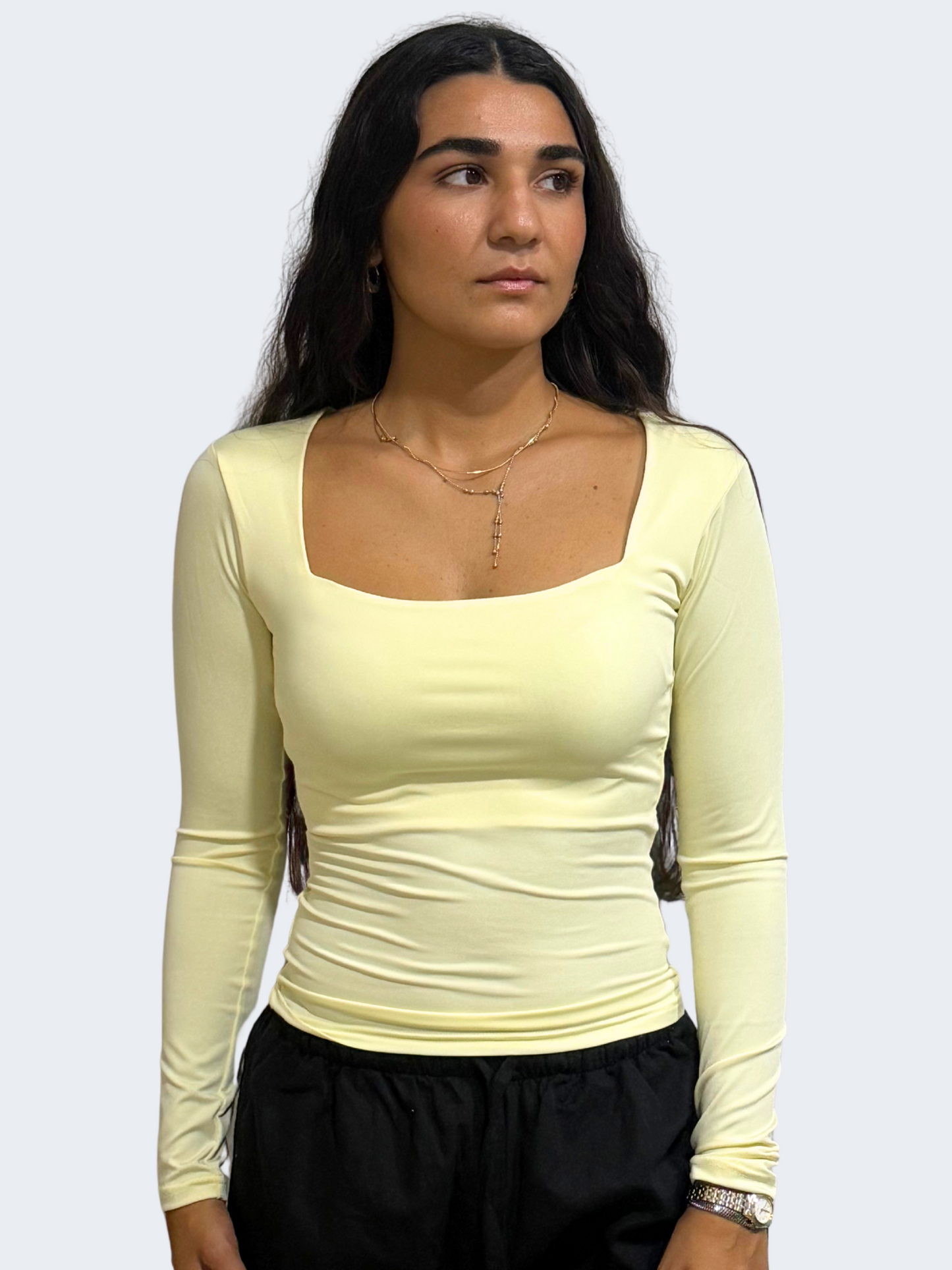 SQUARE NECK LONG SLEEVE