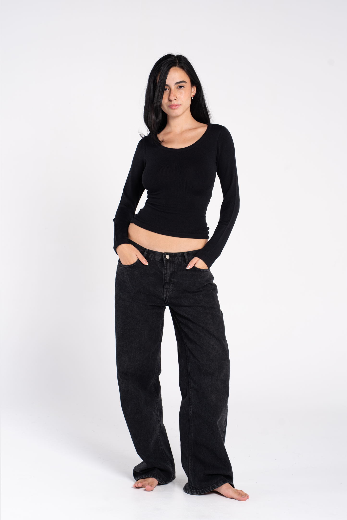 KNIT WIDE NECK LONG SLEEVE