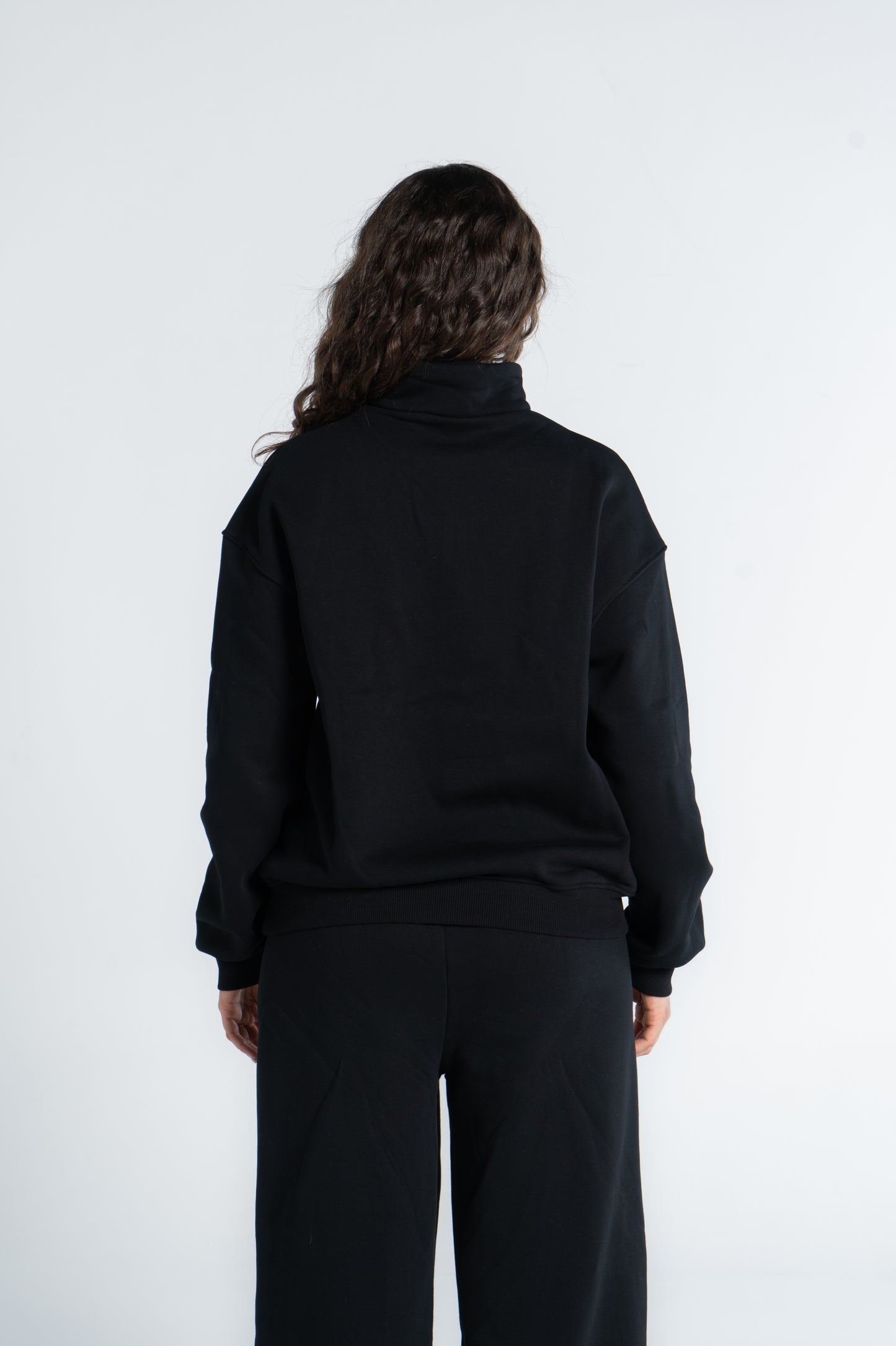 HIGH NECK ZIPPER SWEAT SHIRT